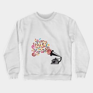 Abstract swirl background with record player Crewneck Sweatshirt